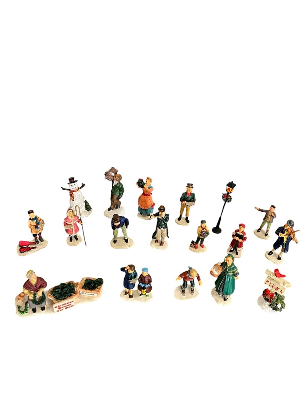 Vintage 18 piece lot Christmas village figurines